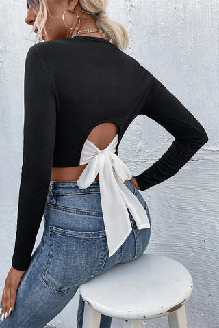 Long Sleeve Ribbed Crop Top