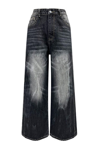 High-Waist Wide-Leg Denim Jeans