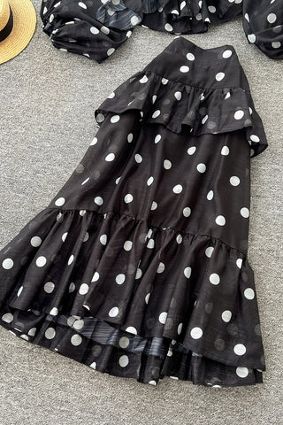 Polka Dot Ruffle Skirt Set