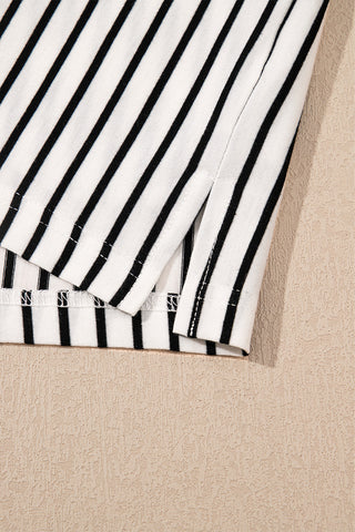 Striped Short Sleeve Lounge Set