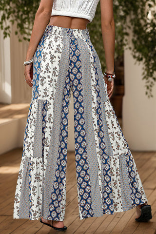 Wide-Leg Printed Casual Pants