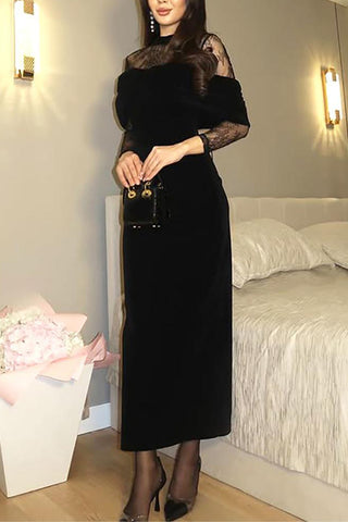 Elegant Lace Long Evening Dress