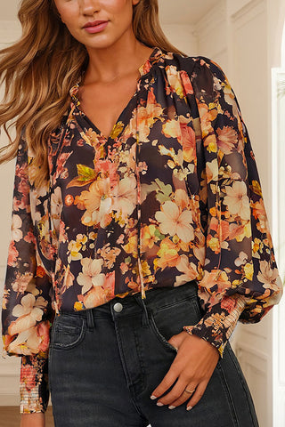 Floral V-Neck Blouse