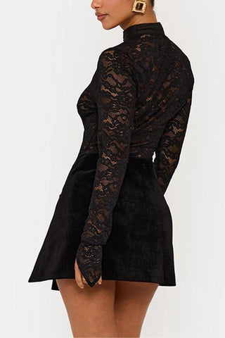 Elegant Lace and Skirt Set