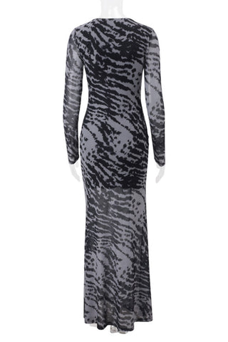 Abstract Neckline Maxi Dress