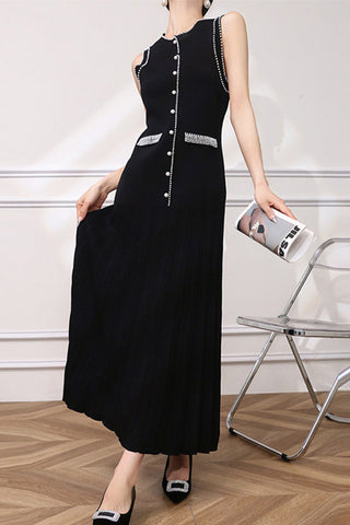 Sleeveless Button Detail Casual Dress