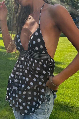 Halter Polka Dot Tank Top