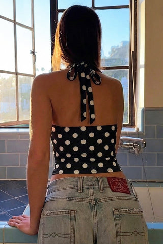 Polka Dot Halter Tank Top