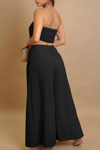 Strapless Wide-Leg Pant Set