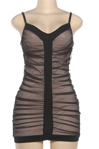 Strappy Ruched Mini Dress