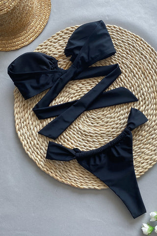 Strapless Ring-Detail Two-Piece Set