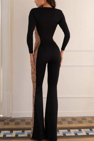 Long-Sleeve Jumpsuit with Side Detail