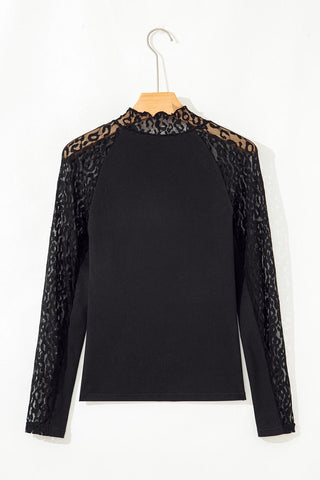 Leopard Patchwork Long Sleeve Top