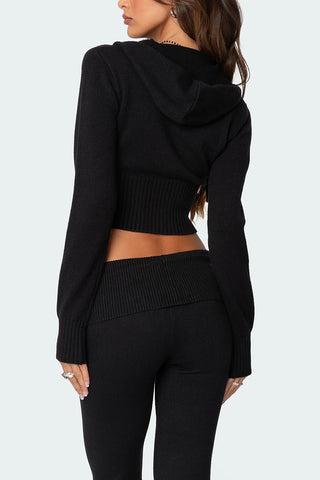 Knitted Two-Piece Flared Pant Set