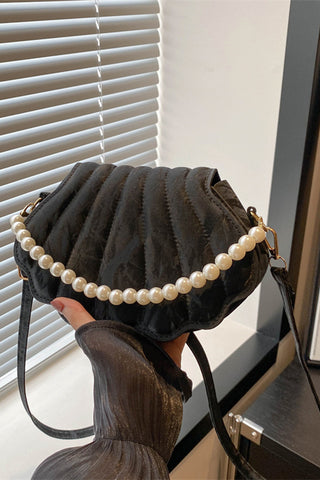 Pearl-Accent Shell Shoulder Bag
