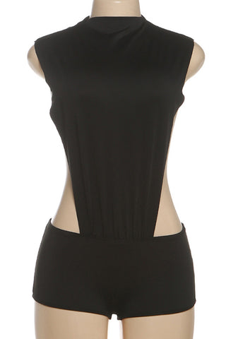 Sleeveless Cutout Waist Romper