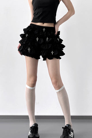 Layered Ruffle Casual Shorts