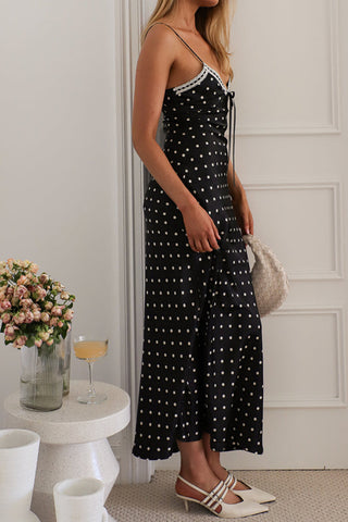 Polka Dot Sundress with Lace Trim