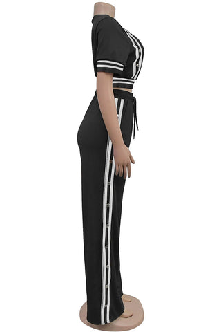 Striped Sporty Pants Set