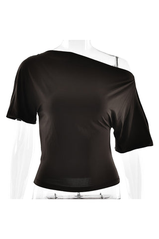 Asymmetric Off-Shoulder T-Shirt