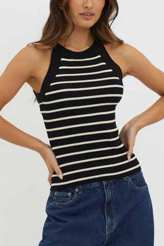 Striped Halter Tank Top