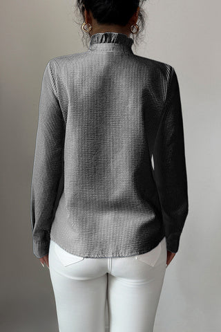 Ruffled Button-Front Blouse