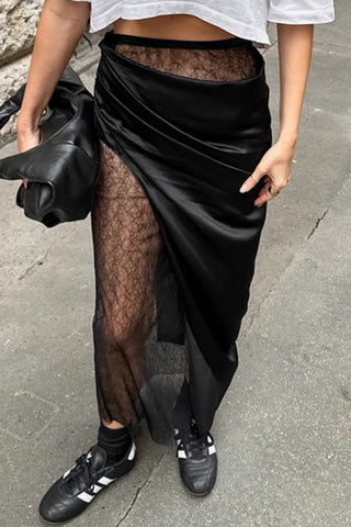 Chic Maxi Skirt with Sheer Panel