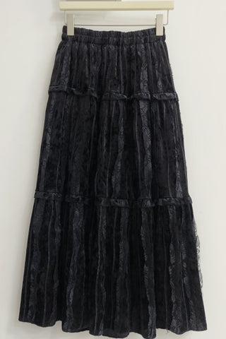 Tiered Skirt with Elastic Waistband