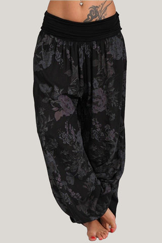 Floral Wide-Leg Casual Pants