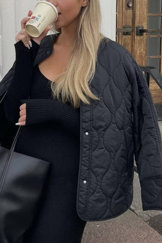 Quilted Snap-Button Jacket