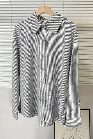 Striped Button-Down Blouse