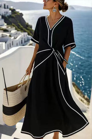 Elegant Twist-Front Casual Dress