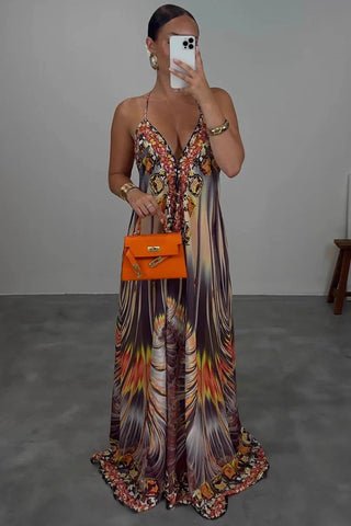 Floral Halter Maxi Dress