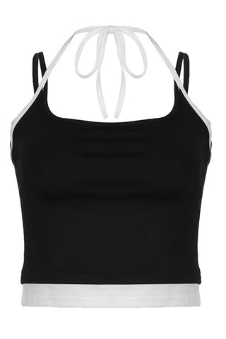 Strappy Contrast Trim Cami Top