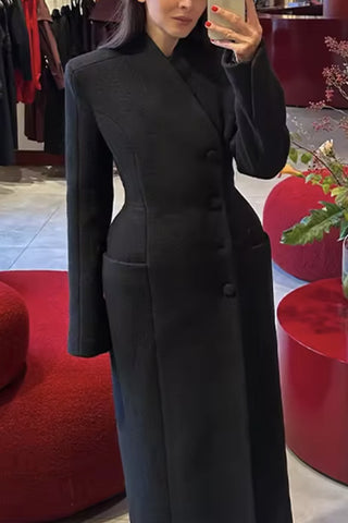 Elegant Longline Buttoned Coat