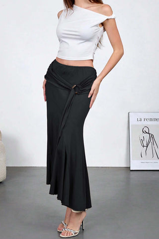 Draped Skirt with Tie Detail