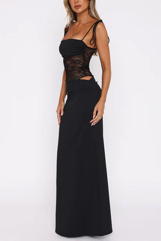 Elegant Maxi Dress with Lace Detail
