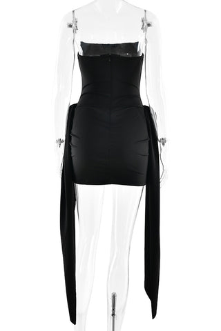 Elegant Draped Strapless Mini Dress