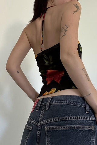 Halter Floral Print Cami Top