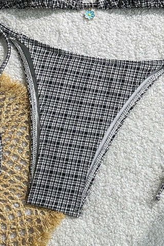 Stylish Plaid Bikini Set