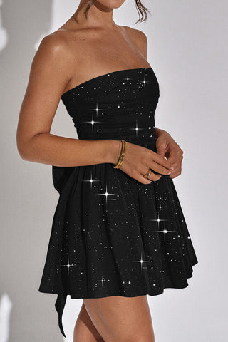 Strapless Bow-Back Mini Dress