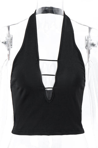 Strappy Cutout Halter Tank Top