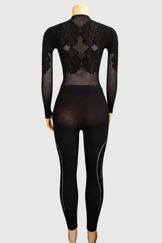 Elegant Lace Mesh Jumpsuit