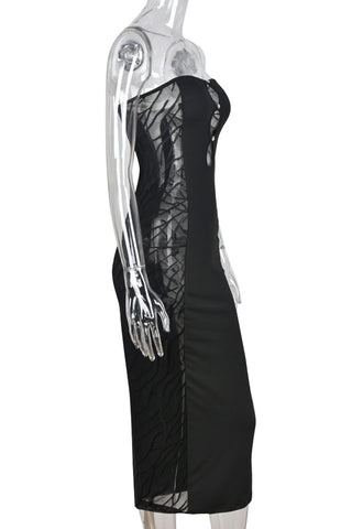 Strapless Cutout Midi Dress