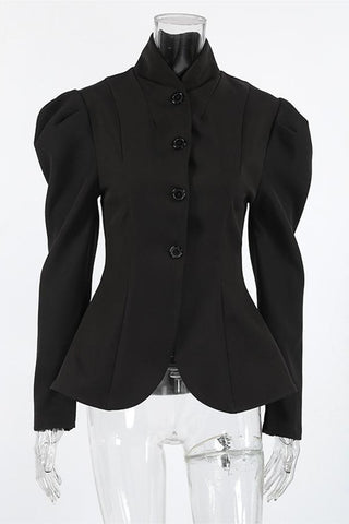 Elegant Puff-Shoulder Blazer