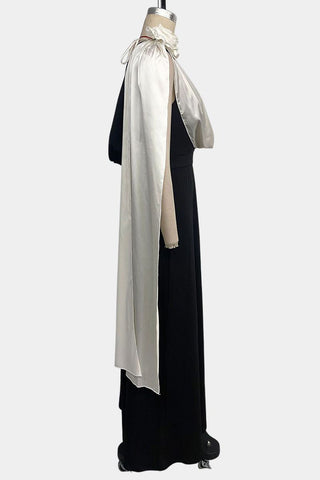 Draped V-Neck Casual Maxi Dress