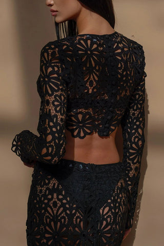 Floral Lace Skirt Set