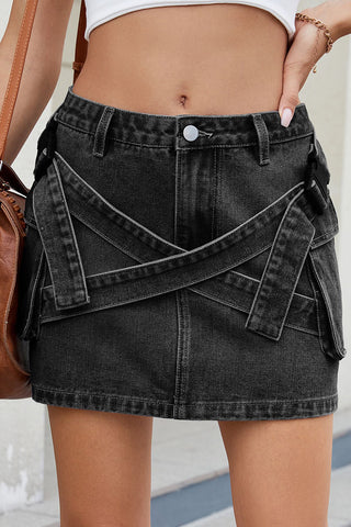 Stylish Denim Wrap Skirt