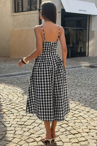 Gingham Sleeveless Midi Dress