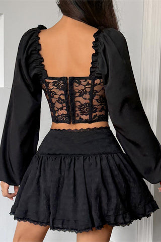 Lace-Up Long Sleeve Top